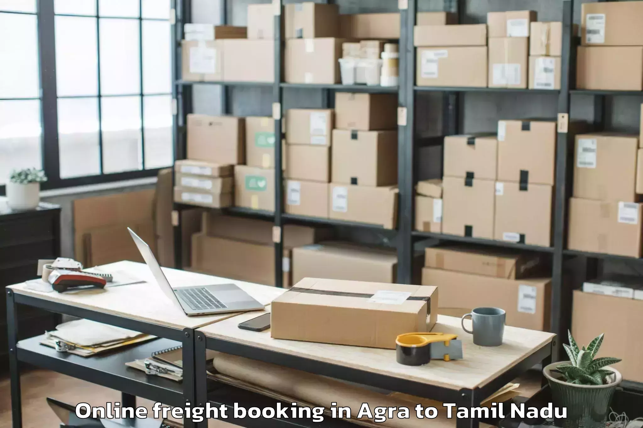 Trusted Agra to Manamelkudi Online Freight Booking